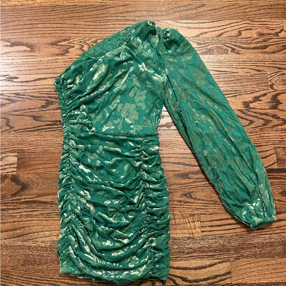 Elegant Green Floral Mini Dress